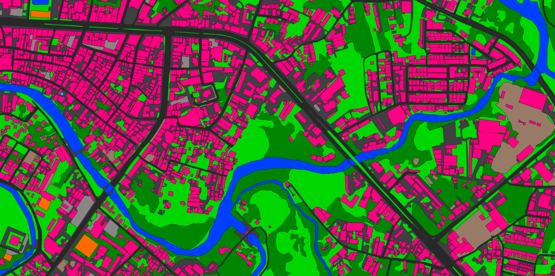 Vector map of Rayong, Thailand produced by Ecopia & Airbus