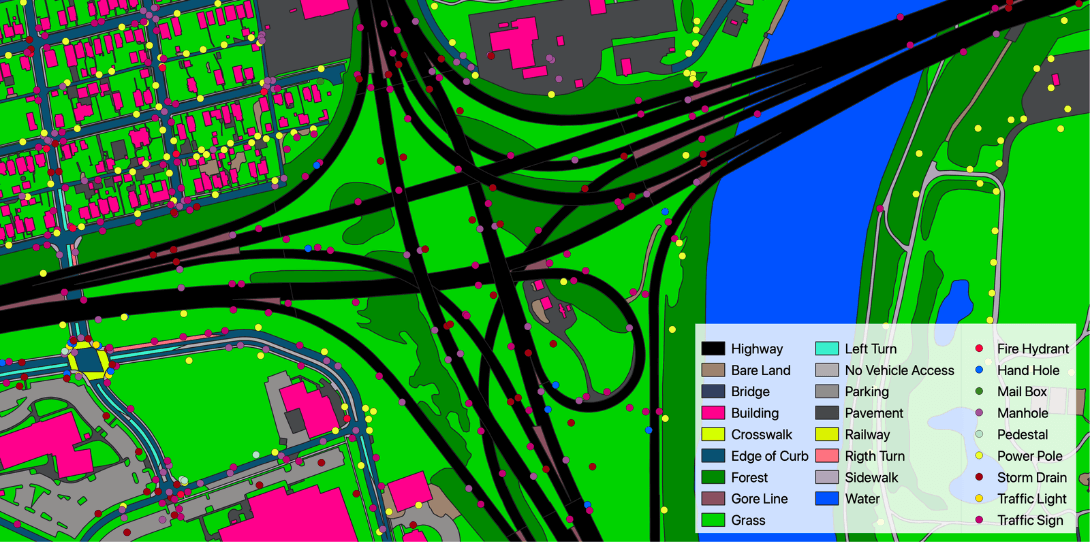 HD map created by Ecopia AI