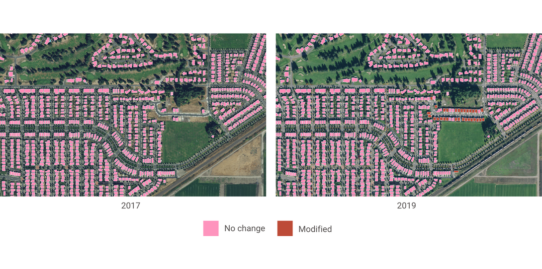 Change detection map in Washington