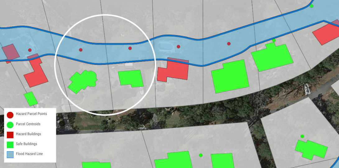 Building-based geocodes and building footprints compared to parcel-based geocodes in relation to FEMA flood zones; flood risk estimation using parcel-based geocodes does not always capture risk accurately