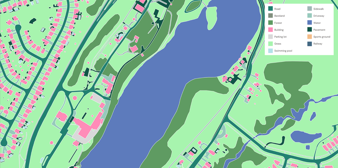 A sample of the comprehensive land cover dataset provided to the City of Peterborough by Ecopia for flood modeling.