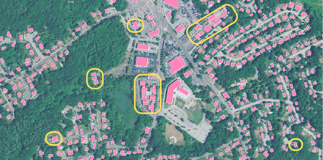 Reinsurance building footprint data groupings