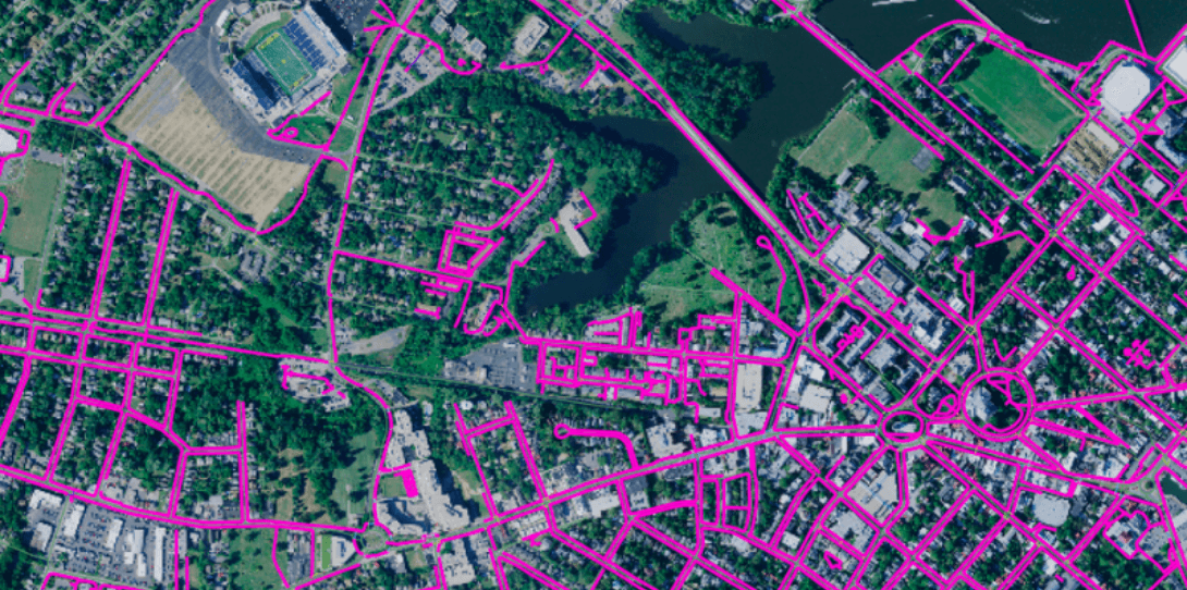 Pedestrian RoW HD Map for Annapolis, Maryland created by Ecopia AI