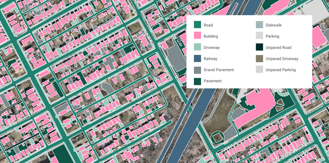 Impervious surface map of Detroit, Michigan for stormwater management