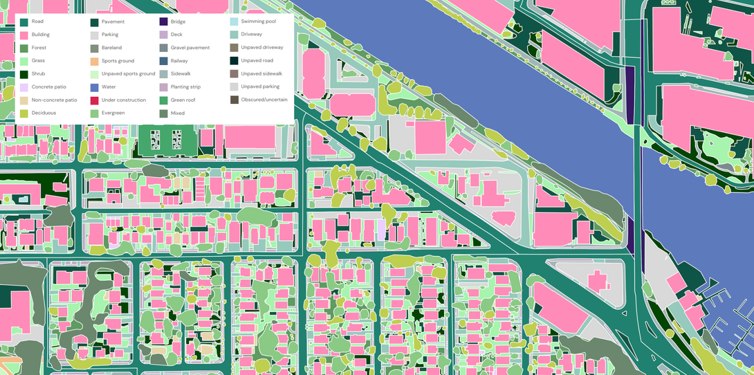 Land cover map in Seattle