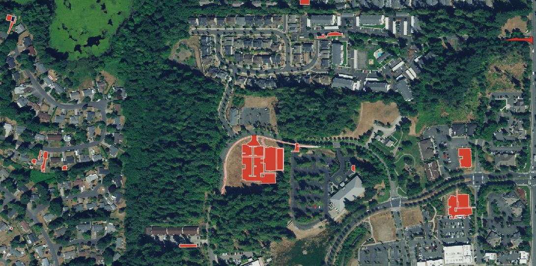 An example of change detection in impervious surfaces by Ecopia for Washington State.