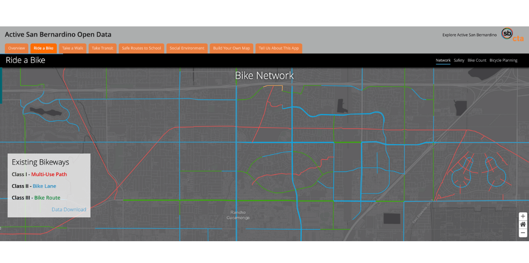 Bike network map