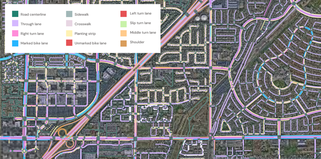 Detailed transportation map