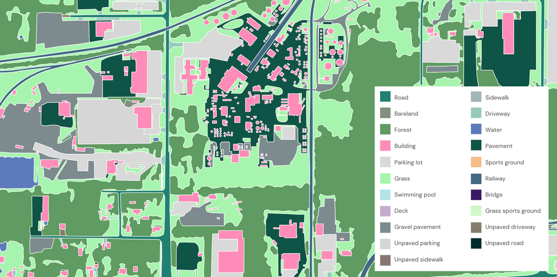 Municipal stormwater land cover map in Florida