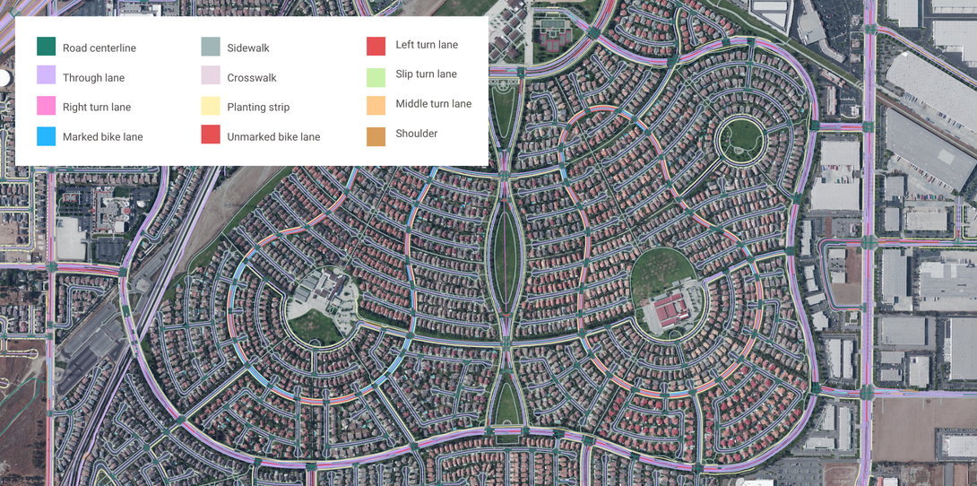 A sample of a transportation map in San Bernardino, California