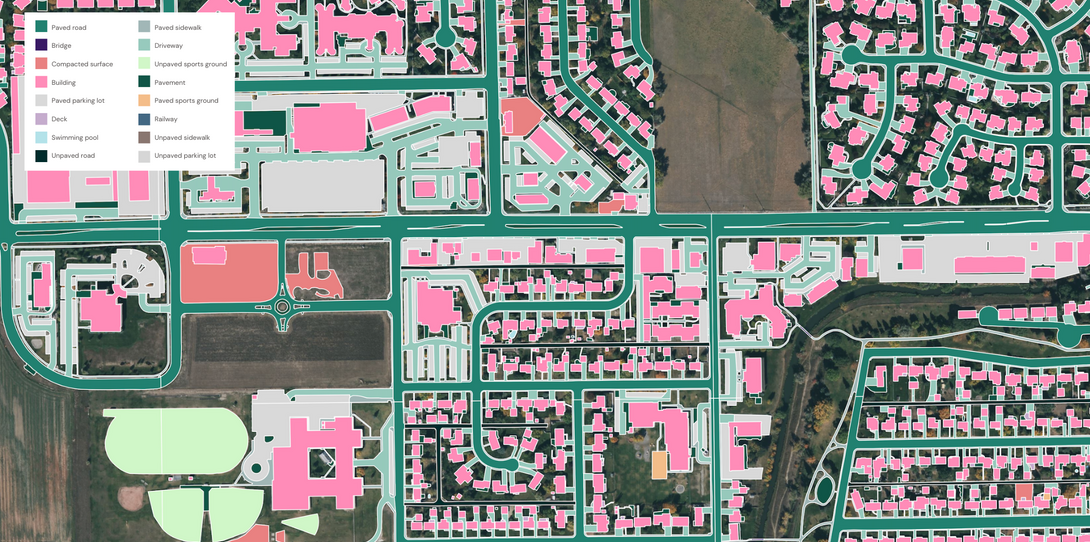 Impervious surface data for stormwater management and civil engineering