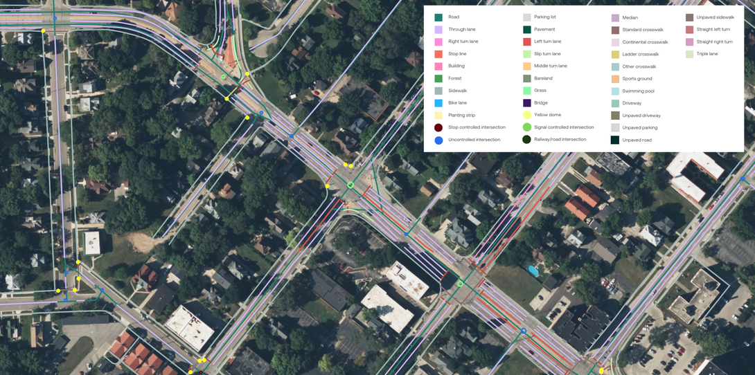 Transportation mapping data for civil engineering