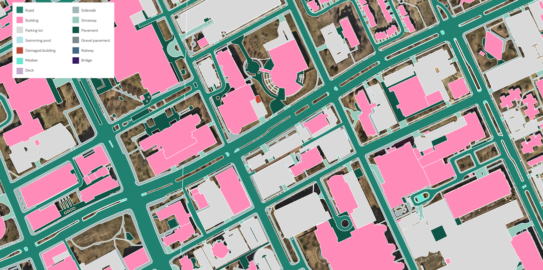 A sample of the impervious data extracted by Ecopia in Detroit