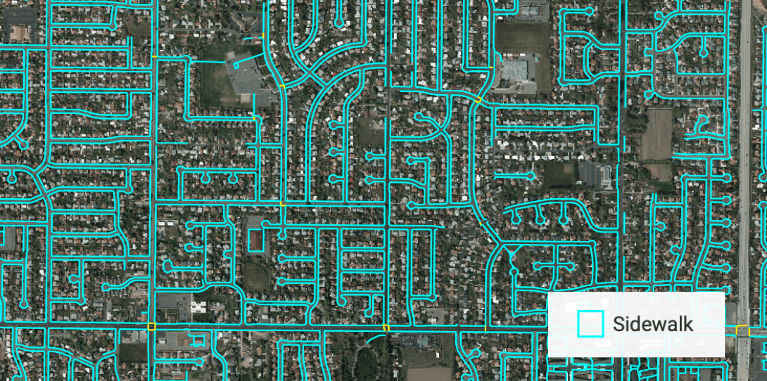 Sidewalk HD Vector Map for SEMCOG