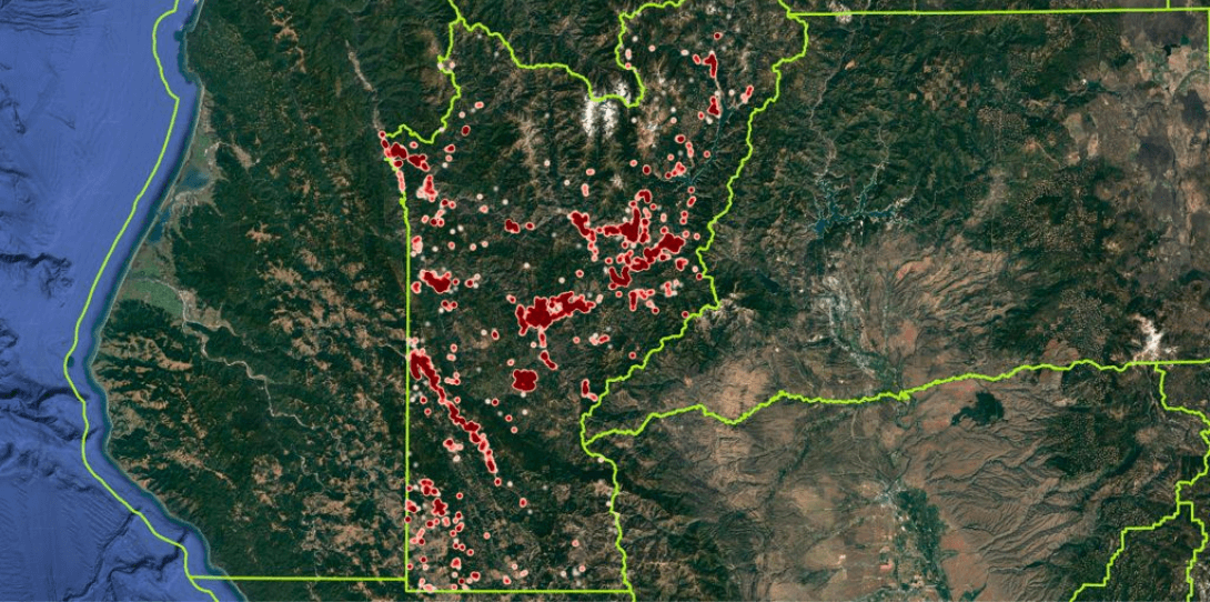 Heatmap highlighting mis-pricing across Trinity County.