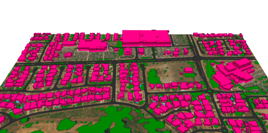 Figure 2: Ecopia's multilevel buildings were transformed into 3D by AAM