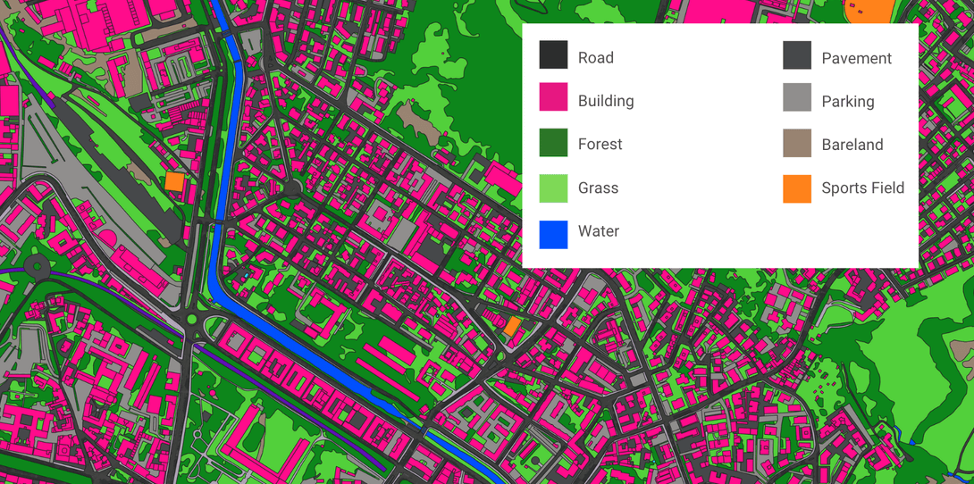 Comprehensive land cover data for Pavia, Italy