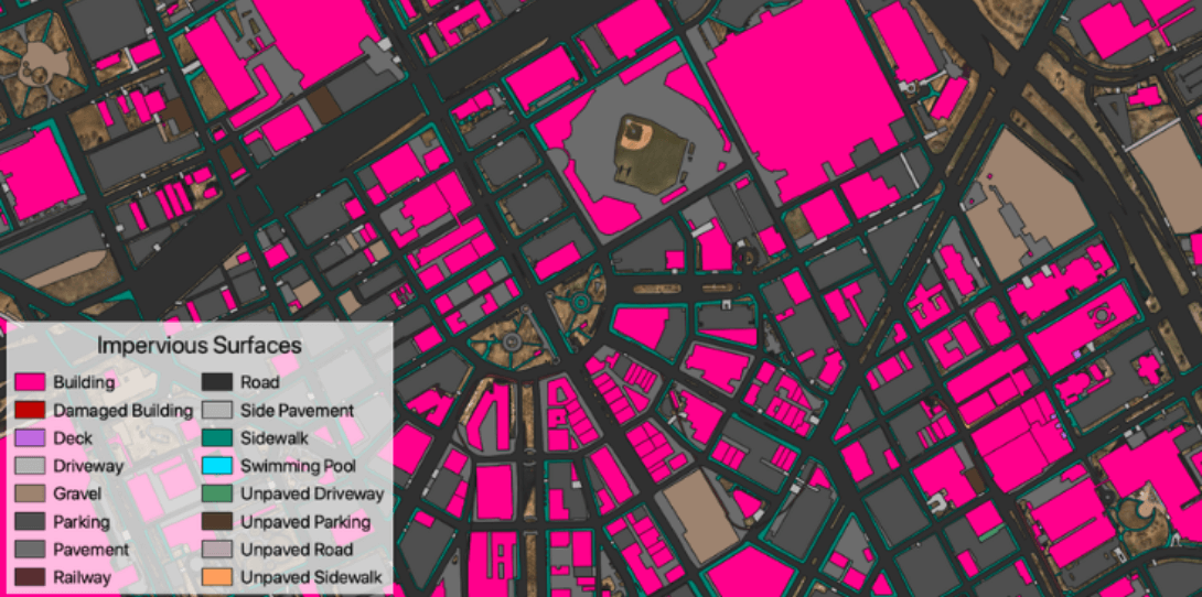 Impervious Surface Vector Data to Support Detroit’s Stormwater Utility Fee Program (from Ecopia AI)