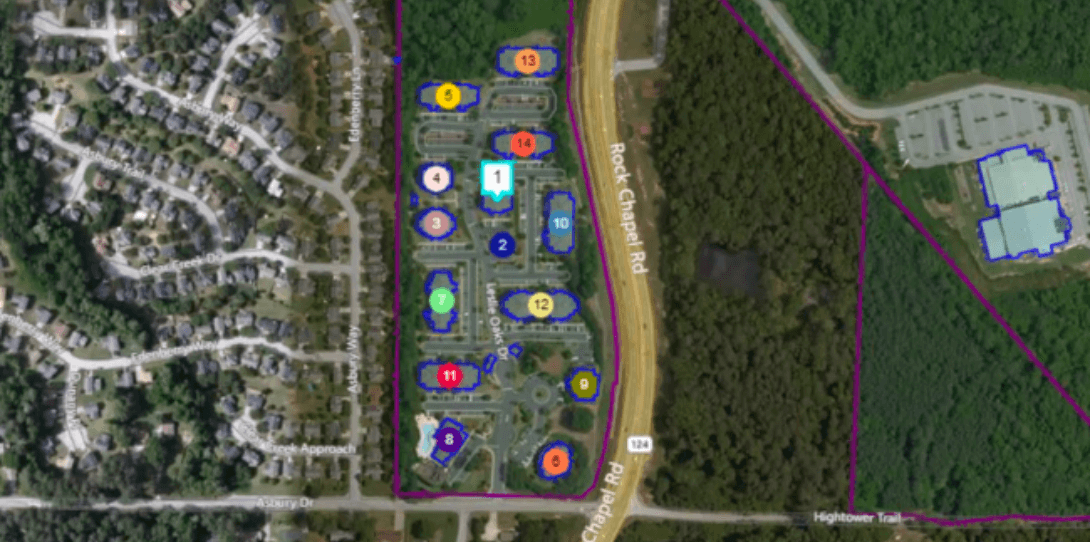 A single address now identified as containing 14 different insured buildings, Based on Ecopia’s Building-Based Geocoding