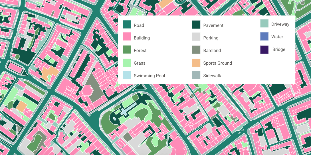 2D land cover map of Dublin