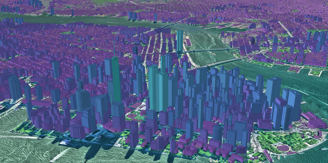 An example of Ecopia 3D building data in New York City; having a complete view of buildings helps crews better respond to emergencies