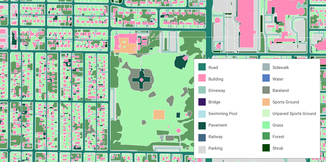 Land cover map in Spokane Washington