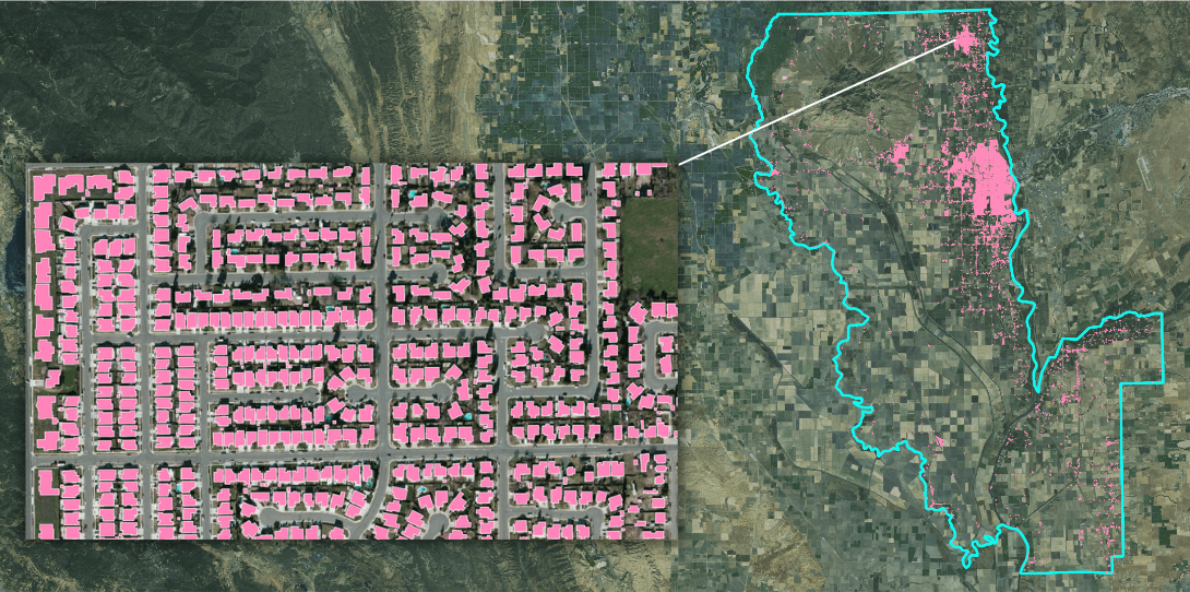 Sutter County California building footprints